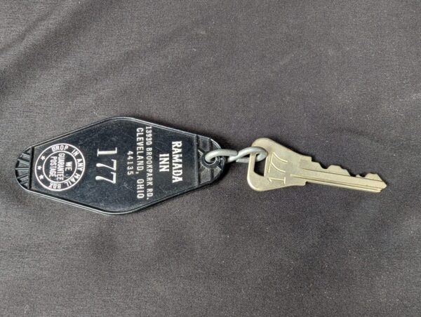 Vintage Ramada Inn Cleveland Ohio Hotel Room Key and Plastic Identification Fob