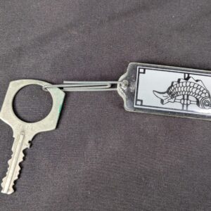 Vintage Winfield Hotel Seoul Korea Metal Key with Attached Plastic Luggage Tag