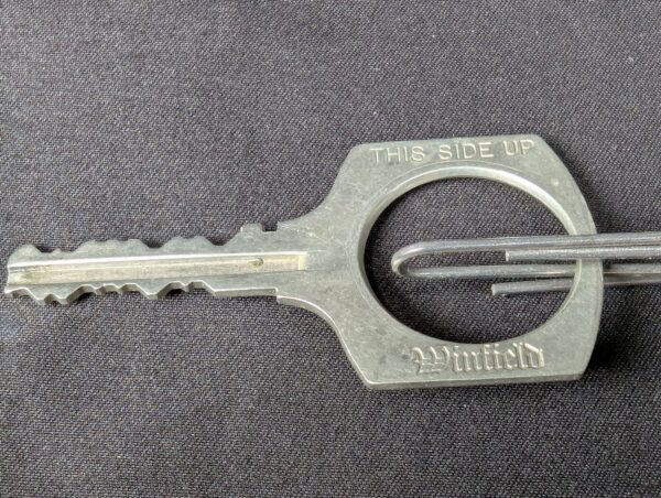 Vintage Winfield Hotel Seoul Korea Metal Key with Attached Plastic Luggage Tag