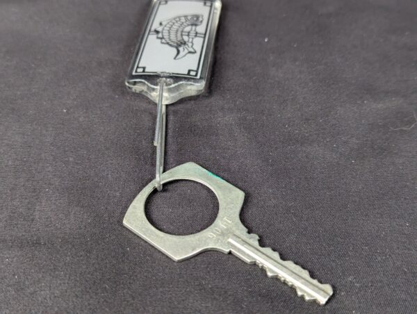 Vintage Winfield Hotel Seoul Korea Metal Key with Attached Plastic Luggage Tag