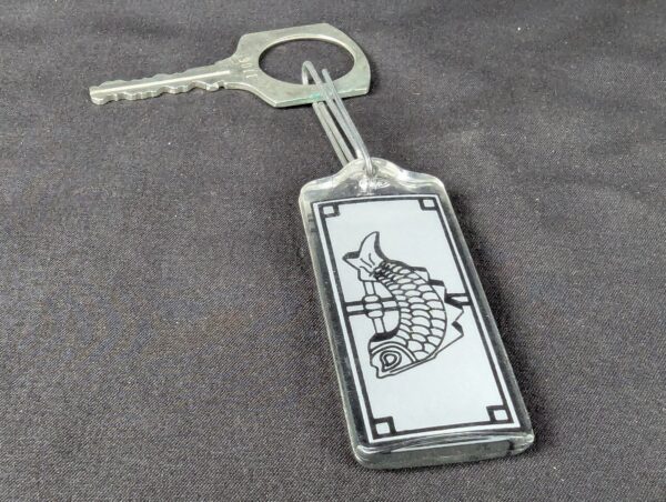 Vintage Winfield Hotel Seoul Korea Metal Key with Attached Plastic Luggage Tag