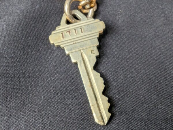 Vintage Taipei Hilton Hotel Room Key and Fob 1970s-1980s Acrylic Metal Keychain