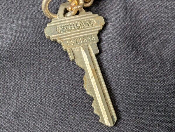 Vintage Taipei Hilton Hotel Room Key and Fob 1970s-1980s Acrylic Metal Keychain