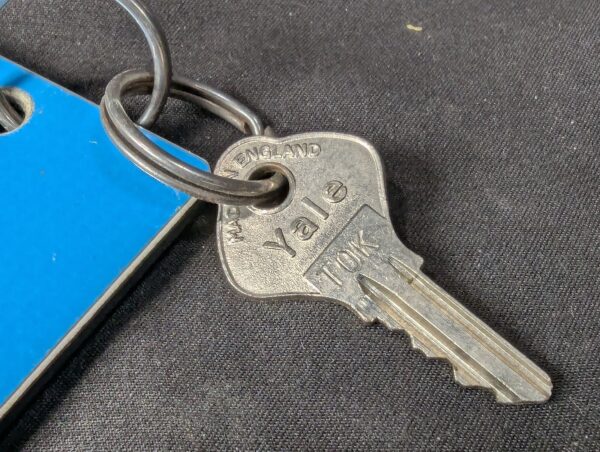 Vintage Cambridgeshire Hotel Bar Hill Room Key and Blue Eaton Identification Tag