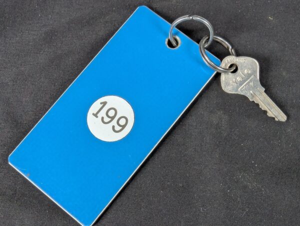 Vintage Cambridgeshire Hotel Bar Hill Room Key and Blue Eaton Identification Tag