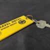 Vintage Caravel Hotel Athens Greece Room Key and Keychain Tag Metal and Plastic