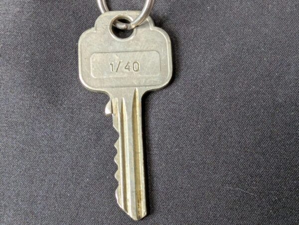 Vintage Caravel Hotel Athens Greece Room Key and Keychain Tag Metal and Plastic