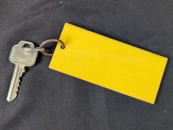 Vintage Caravel Hotel Athens Greece Room Key and Keychain Tag Metal and Plastic