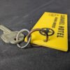 Vintage Caravel Hotel Athens Greece Room Key and Keychain Tag Metal and Plastic