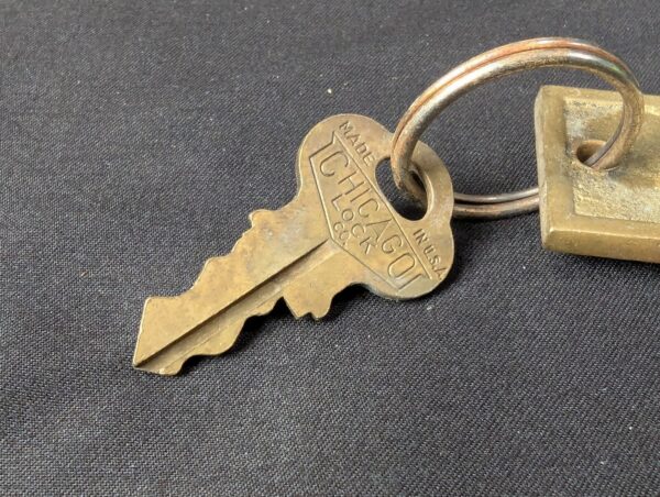 Vintage Hyatt Regency Hong Kong Hotel Room Key with Chicago Lock Co Brass Fob
