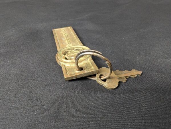 Vintage Hyatt Regency Hong Kong Hotel Room Key with Chicago Lock Co Brass Fob
