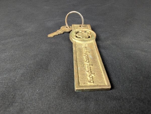 Vintage Hyatt Regency Hong Kong Hotel Room Key with Chicago Lock Co Brass Fob