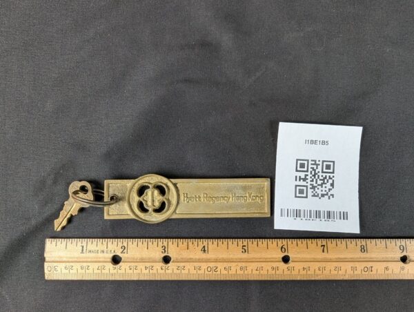 Vintage Hyatt Regency Hong Kong Hotel Room Key with Chicago Lock Co Brass Fob