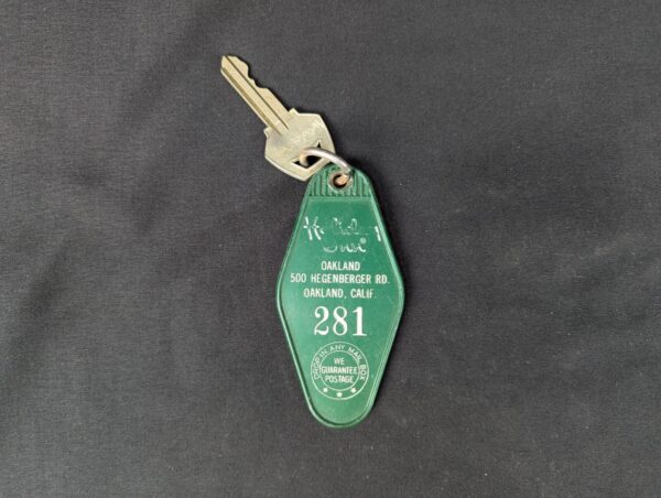 Vintage Holiday Inn Oakland Hotel Room Key with Plastic Fob W.W. Wilcox Mfg Co