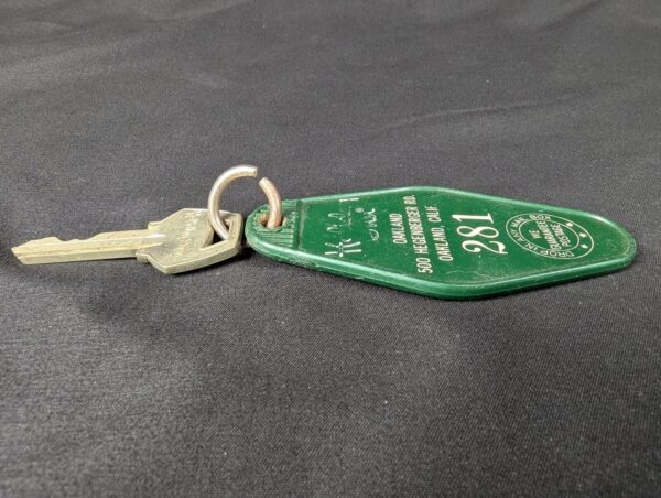 Vintage Holiday Inn Oakland Hotel Room Key with Plastic Fob W.W. Wilcox Mfg Co