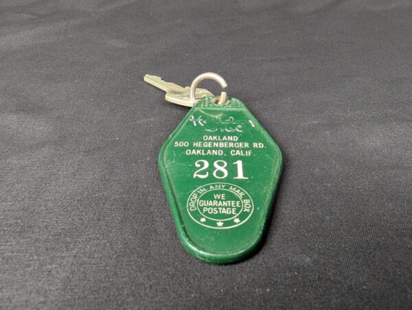 Vintage Holiday Inn Oakland Hotel Room Key with Plastic Fob W.W. Wilcox Mfg Co