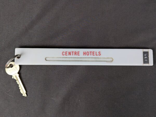 Vintage Centre Hotels London Hotel Room Key and Yale Metal Fob Accessory Good