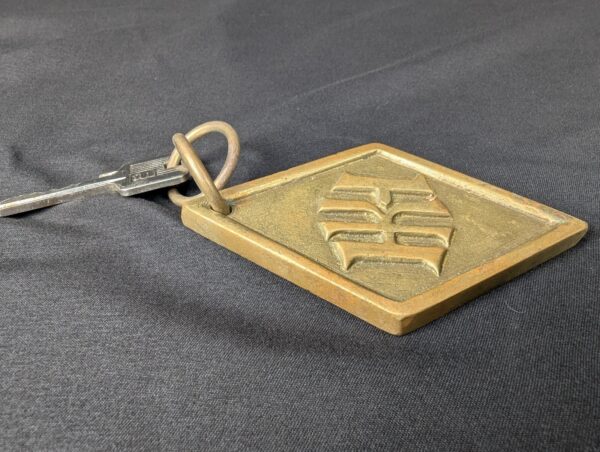 Vintage Hotel Room Key with Brass Fob Decorative Metal Collectible Antique Style