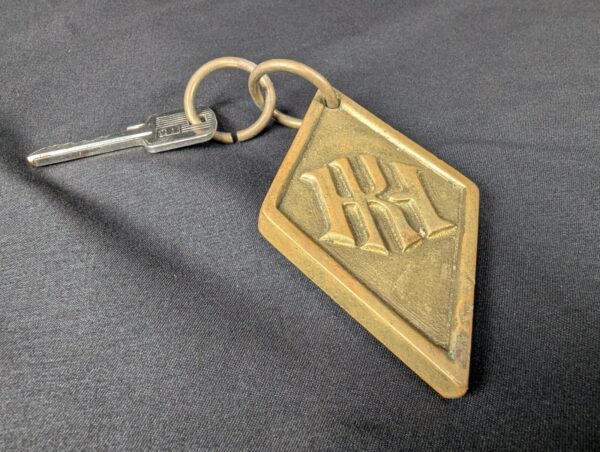 Vintage Hotel Room Key with Brass Fob Decorative Metal Collectible Antique Style