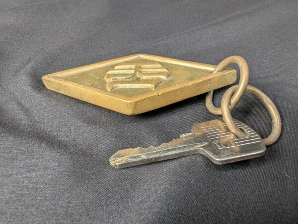 Vintage Hotel Room Key with Brass Fob Decorative Metal Collectible Antique Style