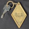 Vintage Hotel Room Key with Brass Fob Decorative Metal Collectible Antique Style