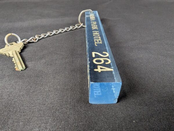 Vintage Shiba Park Hotel Room Key with Acrylic Fob GOAL Metal Blade Collectible