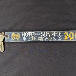 Hotel Sunrise Acrylic Keychain Hotel Room Key Vintage Souvenir Collectible Item