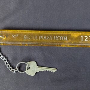 Vintage Seoul Plaza Hotel Room Key with Acrylic Fob Showal Sargent Metal Keyc...