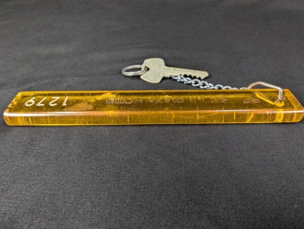 Vintage Seoul Plaza Hotel Room Key with Acrylic Fob Showal Sargent Metal Keyc...