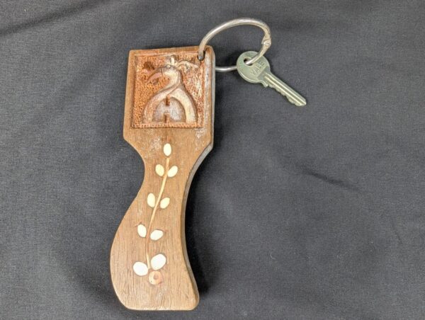 Yale Hotel Room Key Fob with Metal Key Vintage Wooden Tag Accessory Collectible