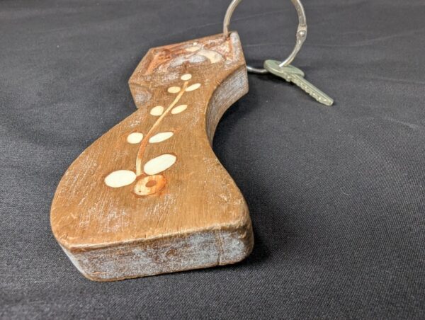 Yale Hotel Room Key Fob with Metal Key Vintage Wooden Tag Accessory Collectible