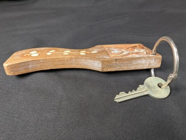 Yale Hotel Room Key Fob with Metal Key Vintage Wooden Tag Accessory Collectible