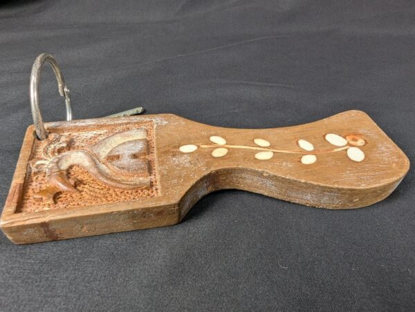 Yale Hotel Room Key Fob with Metal Key Vintage Wooden Tag Accessory Collectible