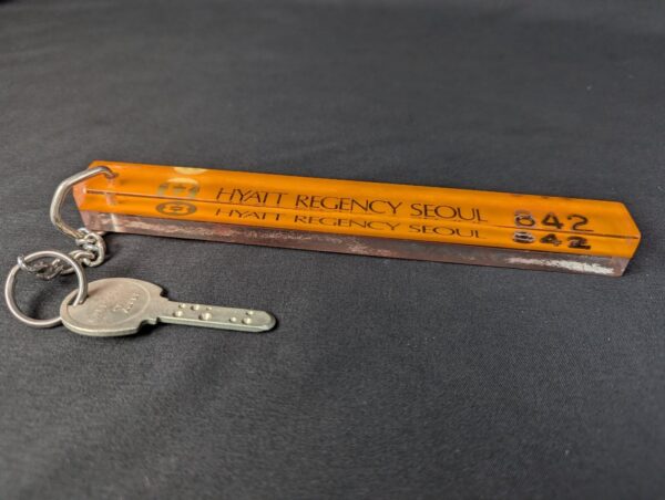Vintage Hyatt Regency Seoul Hotel Room Key with Acrylic Keychain Showa-Sargent