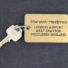 Vintage Sheraton-Heathrow Hotel Room Key and Metal Fob Collectible Memorabilia