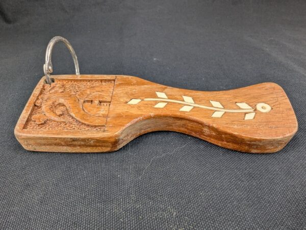 Vintage Yale Wooden Hotel Room Key Fob with Attached Metal Key Hardware Colle...