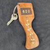 Vintage Yale Wooden Hotel Room Key Fob with Attached Metal Key Hardware Colle...