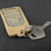 Vintage Chosun Hotel Seoul Brass Hotel Room Key and Keychain Heavy Metal Collect
