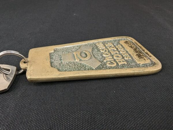 Vintage Chosun Hotel Seoul Brass Hotel Room Key and Keychain Heavy Metal Collect