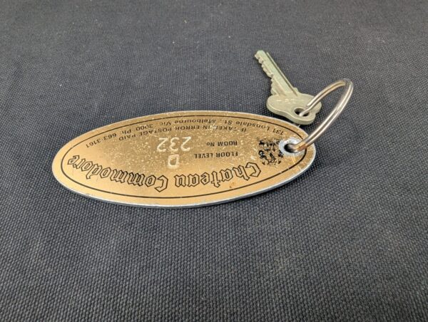 Vintage Chateau Commons Melbourne Hotel Room Key and Lockwood Metal Fob Colle...