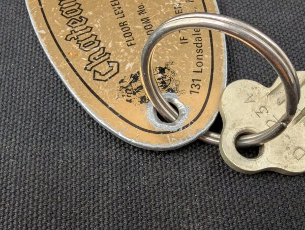 Vintage Chateau Commons Melbourne Hotel Room Key and Lockwood Metal Fob Colle...
