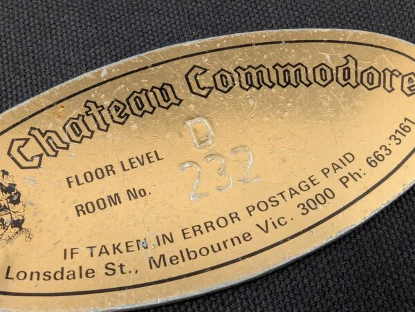 Vintage Chateau Commons Melbourne Hotel Room Key and Lockwood Metal Fob Colle...