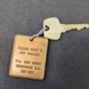 Vintage British Columbia Hotel Room Sargent Key with Identification Tag Metal
