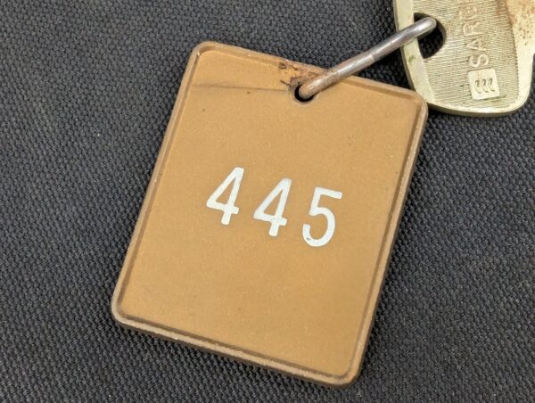 Vintage British Columbia Hotel Room Sargent Key with Identification Tag Metal