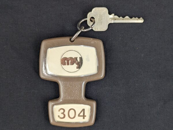 MY Hotel Room Key and Fob Union Parkes Plastic Keychain Collectible Memorabilia