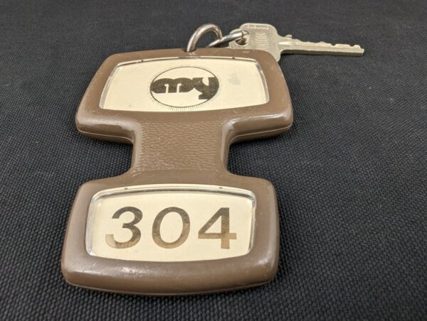 MY Hotel Room Key and Fob Union Parkes Plastic Keychain Collectible Memorabilia