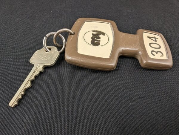 MY Hotel Room Key and Fob Union Parkes Plastic Keychain Collectible Memorabilia