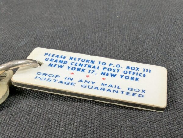 Vintage New York Grand Central Post Office Hotel Room Key Tag Pre-1963 Era Good