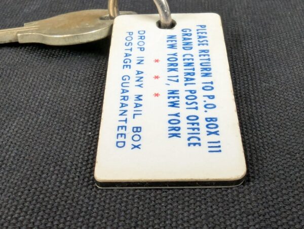 Vintage New York Grand Central Post Office Hotel Room Key Tag Pre-1963 Era Good