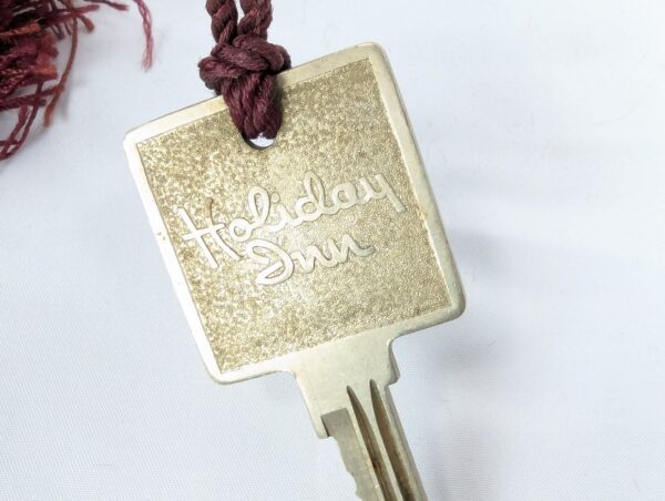 Vintage Holiday Inn Hotel Room Key with Tassel 1970s-1980s Metal Collectible